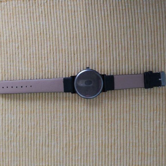 Shaarms Quartz Watch Round Dial Faux Leather Black - Picture 4 of 4